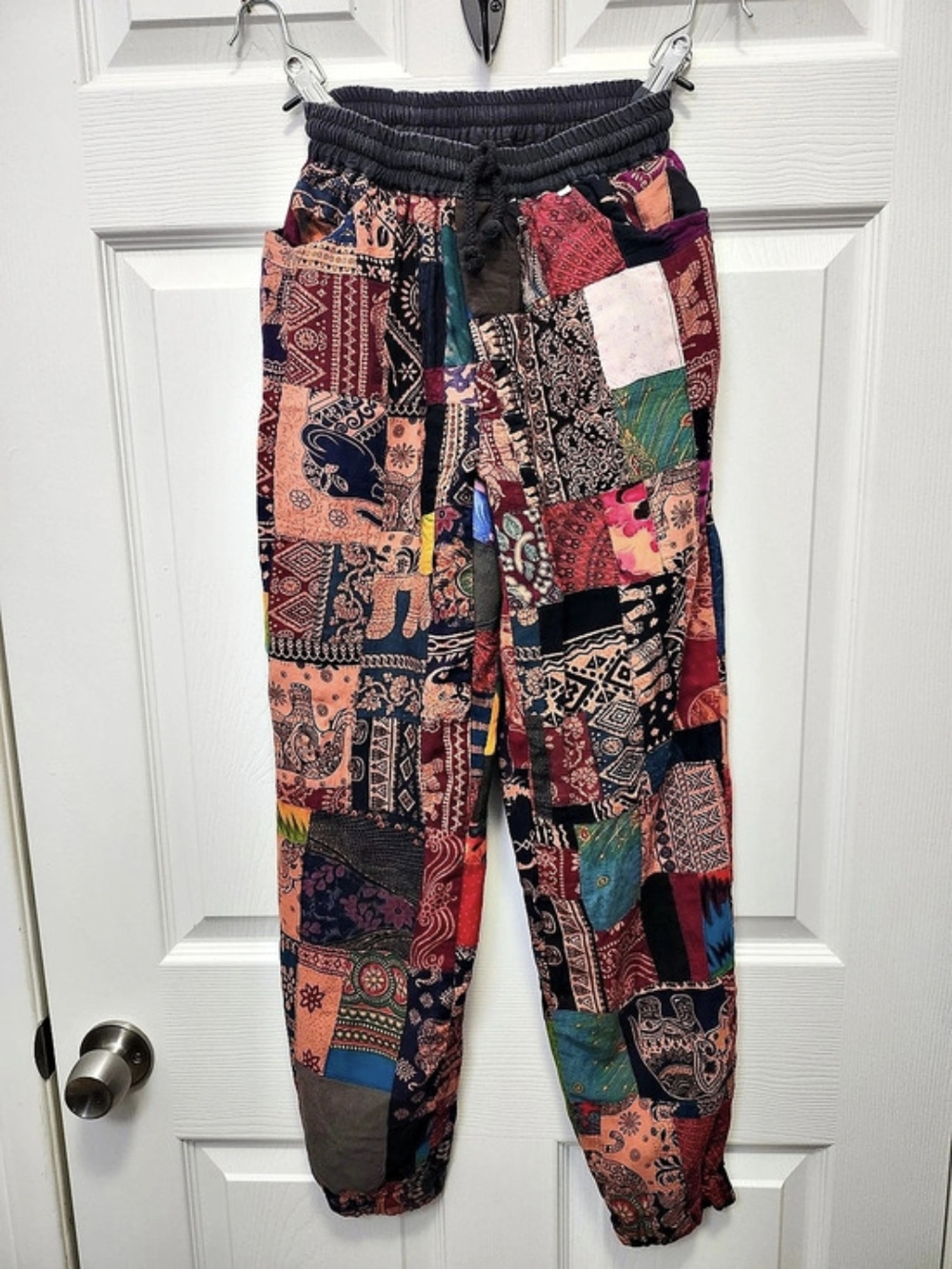 Women's Abstract Cotton Jogger Pants Size Medium Boho